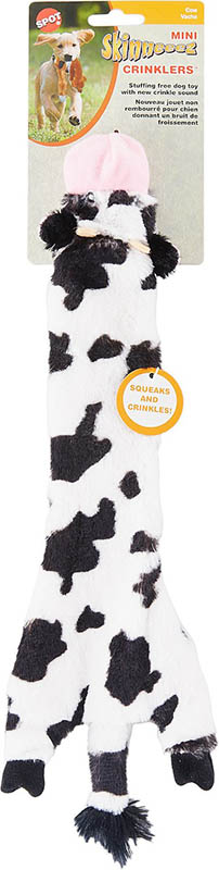 SPOT Skinneez Crinkle Cow Plush Dog Toy 689399